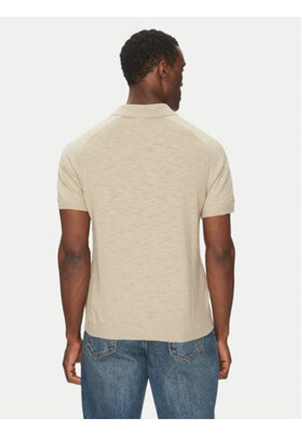 Calvin Klein Polo K10K114087 Beżowy Regular Fit. Typ kołnierza: polo. Kolor: beżowy. Materiał: bawełna