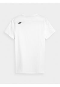 4f - T-shirt regular gładki męski. Kolor: biały. Materiał: bawełna. Wzór: gładki #2