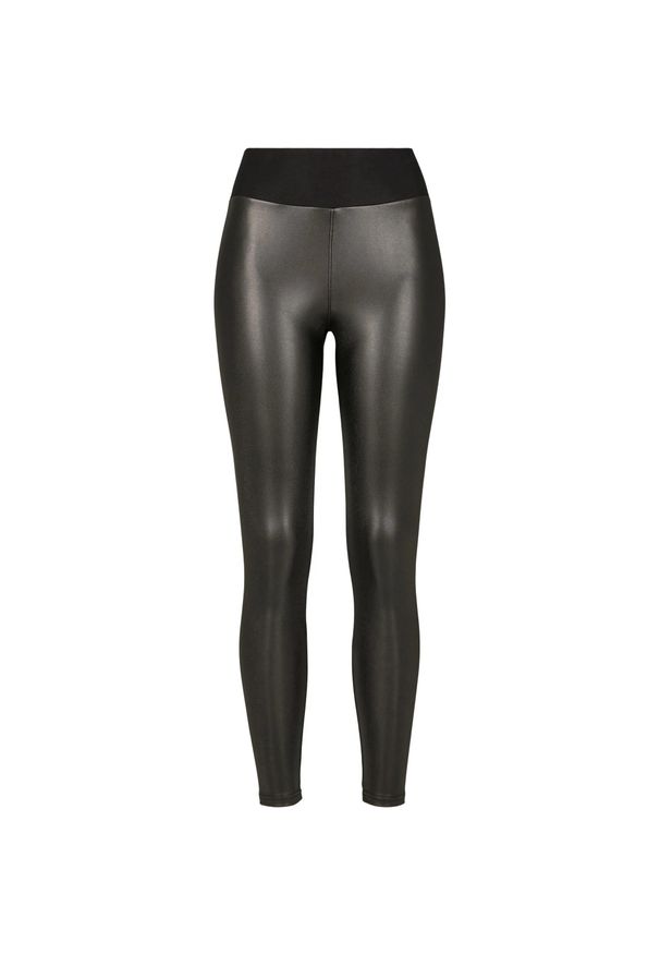 Urban Classics - Legginsy Damskie Ze Skóry Ekologicznej Z Wysokim Stanem. Stan: podwyższony. Kolor: czarny. Materiał: skóra ekologiczna. Sport: turystyka piesza