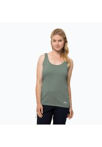 Koszulka trekkingowa damska Jack Wolfskin Pack & Go Tank. Typ kołnierza: polo. Kolor: zielony