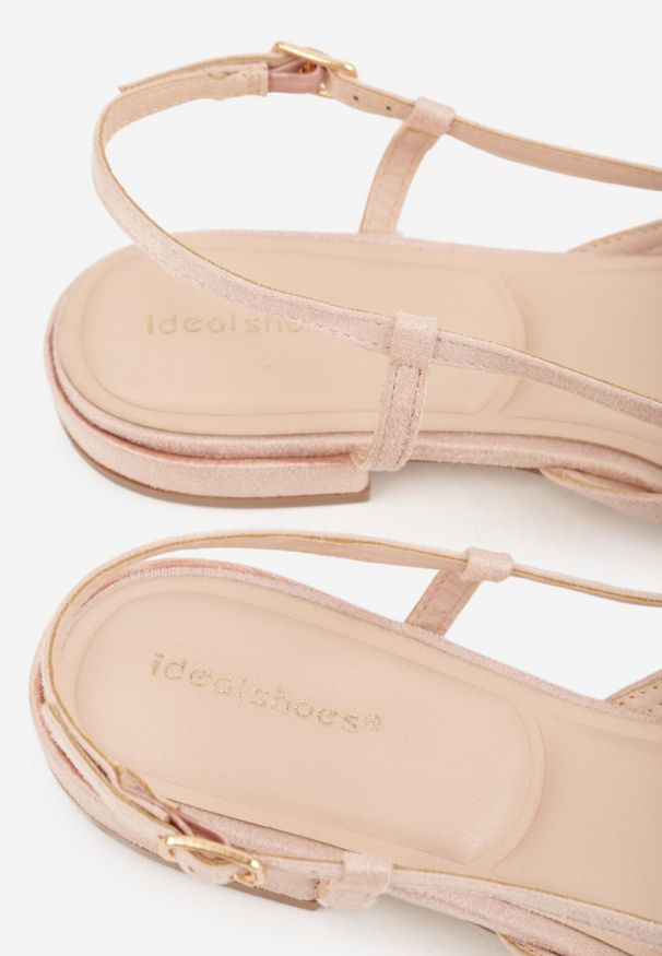 Born2be - Różowe Ażurowe Baleriny z Paskiem z Klamerką i Kwadratowym Noskiem Veradisa. Okazja: na co dzień, na spotkanie biznesowe, do pracy. Zapięcie: pasek. Kolor: różowy. Materiał: jeans. Wzór: ażurowy. Styl: casual, biznesowy, elegancki