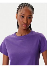 Pinko - PINKO T-Shirt Basico 100373 A2RE Fioletowy Regular Fit. Kolor: fioletowy. Materiał: bawełna #5