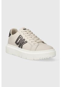 DKNY - Dkny sneakersy Marian kolor beżowy K2305134. Nosek buta: okrągły. Kolor: beżowy. Materiał: guma. Obcas: na platformie #5