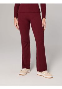 Sinsay - Spodnie z prążkowanej dzianiny - czerwony. Kolor: czerwony. Materiał: prążkowany, dzianina #1