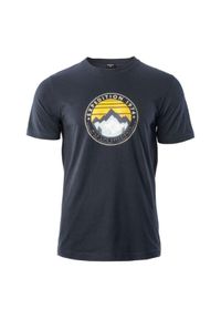 Hi-tec - Koszulka męska Hi-Tec Zergo - granatowa, Rozmiar XXL. Kolor: niebieski. Materiał: bawełna, materiał. Wzór: nadruk #1