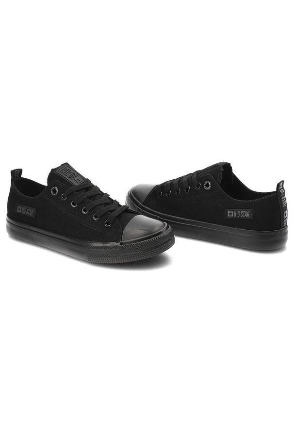 Big-Star - Czarne Trampki Big Star Unisex. Kolor: czarny. Materiał: materiał, guma. Szerokość cholewki: normalna. Wzór: aplikacja, jednolity. Sezon: wiosna