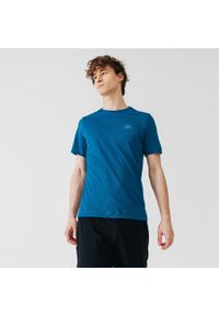 KALENJI - Koszulka do biegania męska Kalenji Dry. Kolor: wielokolorowy, niebieski, turkusowy. Materiał: materiał, poliester #1