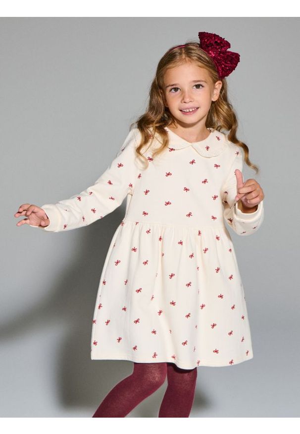 Sinsay - Sukienka babydoll w kokardki - wielobarwny. Typ kołnierza: kokarda