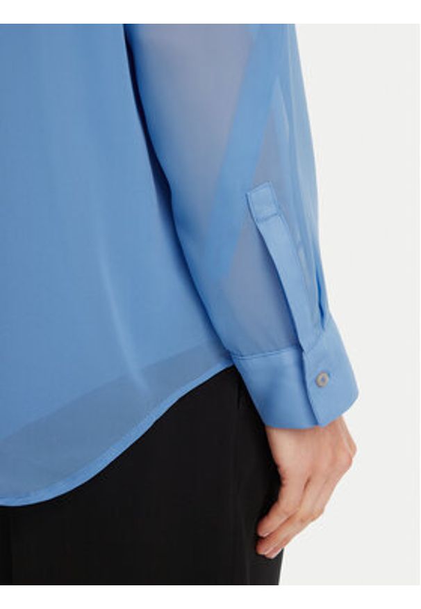 Calvin Klein Koszula LV044B902G Niebieski Regular Fit. Kolor: niebieski. Materiał: syntetyk