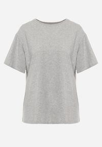 Renee - Szary Bawełniany T-shirt o Kroju Oversize Neduna. Okazja: na co dzień. Kolor: szary. Materiał: bawełna. Styl: casual, elegancki #5