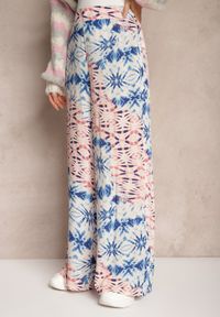 Renee - Niebiesko-Różowe Wiskozowe Spodnie z Szerokimi Nogawkami w Abstrakcyjny Print Averora. Kolor: niebieski. Materiał: wiskoza. Wzór: nadruk. Sezon: lato #4