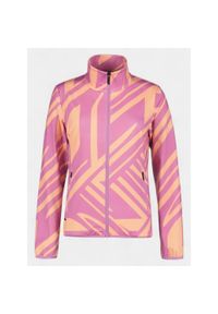 LUHTA - Sweter damski Luhta Ellala. Typ kołnierza: polo. Kolor: żółty, fioletowy, pomarańczowy, wielokolorowy. Materiał: polar. Sport: turystyka piesza #1