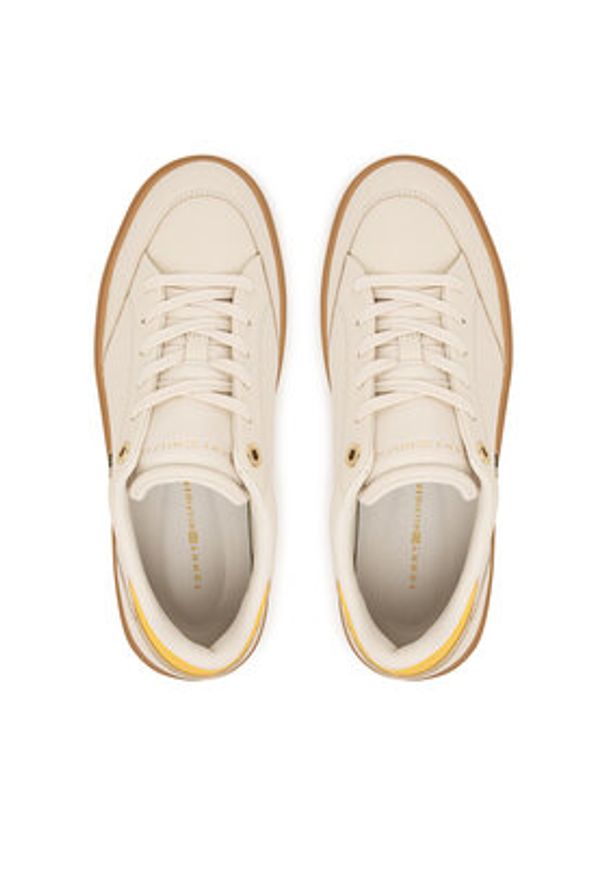 TOMMY HILFIGER - Tommy Hilfiger Sneakersy CHIC SNEAKER ELEVATED FW0FW09400 Beżowy. Kolor: beżowy. Materiał: skóra