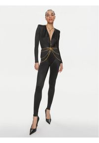 Elisabetta Franchi Kombinezon TU-027-42E2-V490 Czarny Slim Fit. Kolor: czarny. Materiał: syntetyk