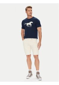 Mustang T-Shirt Austin 1016483 Granatowy Regular Fit. Kolor: niebieski. Materiał: bawełna