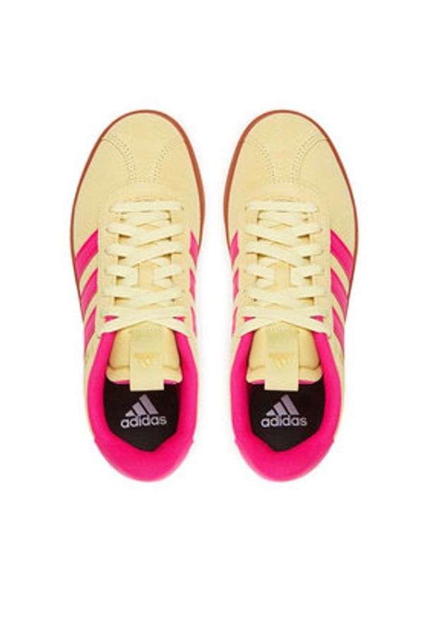 Adidas - adidas Sneakersy Vl Court 3.0 JR8649 Żółty. Kolor: żółty. Materiał: skóra, zamsz