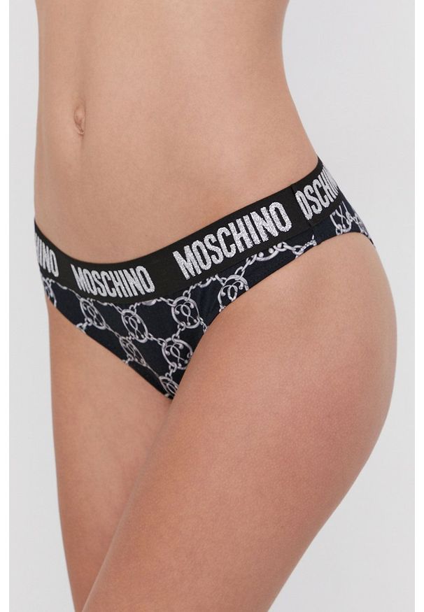 Moschino Underwear Figi kolor srebrny. Kolor: srebrny