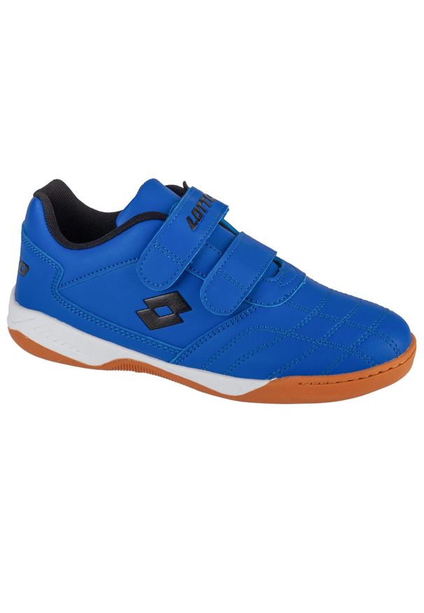 Buty halowe dla dzieci LOTTO PACER K. Kolor: czarny, niebieski, wielokolorowy. Materiał: syntetyk, materiał