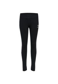 Dziecięce legginsy bawełniane Hummel Move Grid. Kolor: czarny. Materiał: bawełna. Styl: młodzieżowy