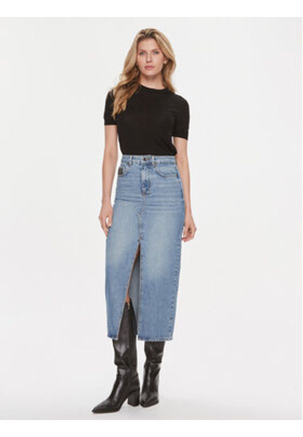 Liu Jo Spódnica jeansowa UF3169 D4861 Niebieski Regular Fit. Kolor: niebieski. Materiał: bawełna