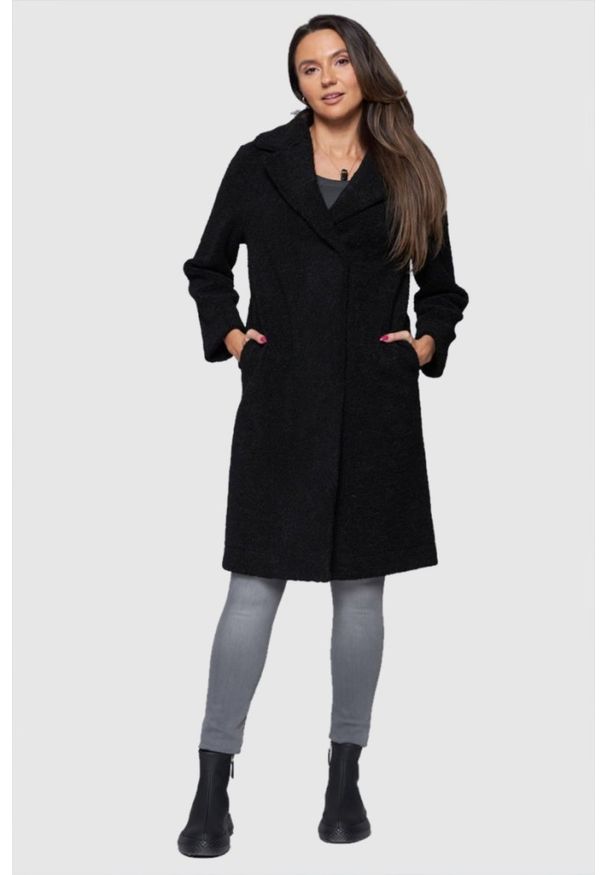 Hetrego - HETREGO Czarny dwustronny płaszcz damski Shannon, Rozmiar 36 EU - 40 IT. Kolor: czarny