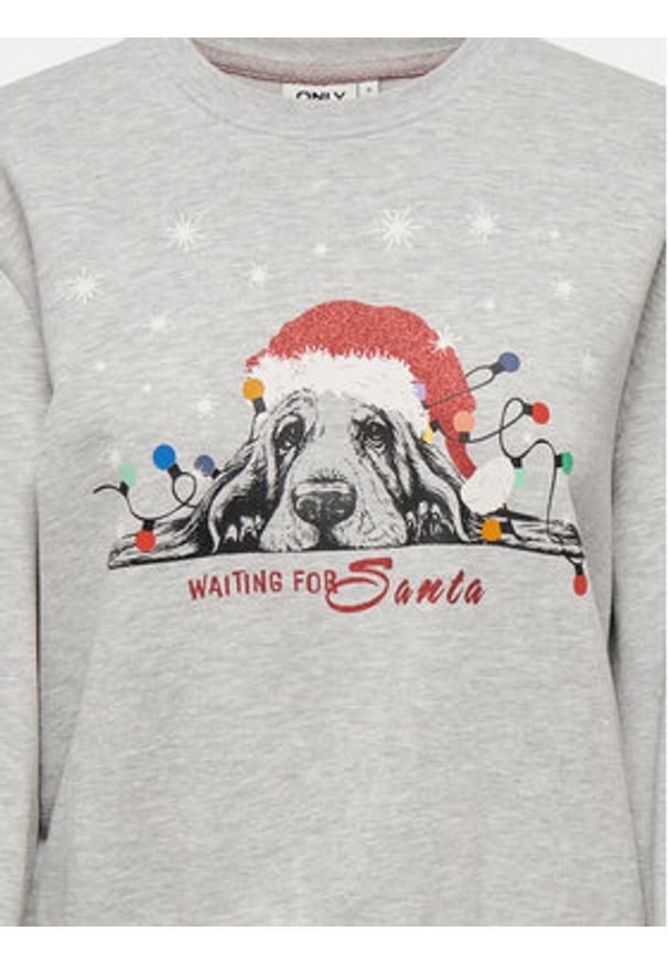 only - ONLY Bluza Yda Xmas 15270956 Szary Regular Fit. Kolor: szary. Materiał: bawełna, syntetyk