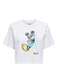 only - ONLY T-Shirt Mickey Minnie 15348126 Biały Regular Fit. Kolor: biały. Materiał: bawełna #8
