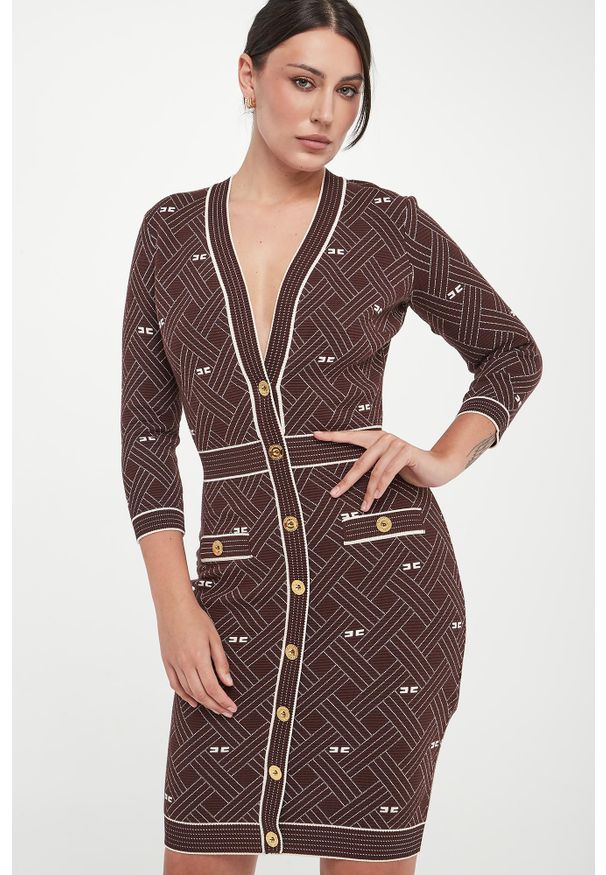 Elisabetta Franchi - Sukienka dzianinowa ELISABETTA FRANCHI. Materiał: dzianina