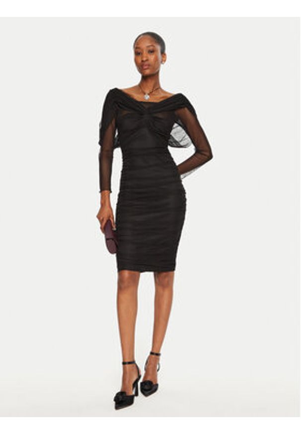 Rinascimento Sukienka koktajlowa CFC0121017003 Czarny Slim Fit. Kolor: czarny. Materiał: syntetyk. Styl: wizytowy