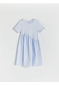 Reserved - Bawełniana sukienka - jasnoszary. Kolor: szary. Materiał: bawełna