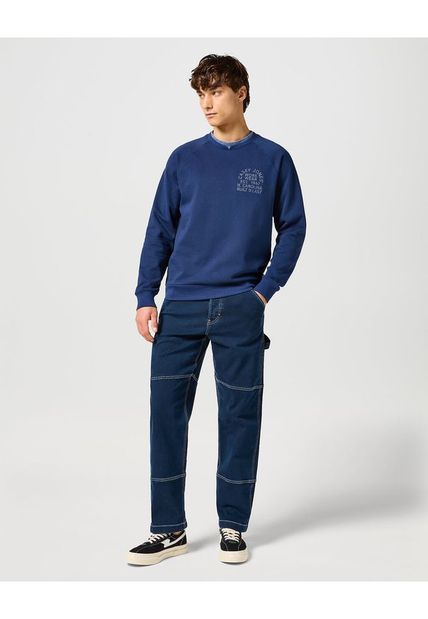 Wrangler - WRANGLER MĘSKA BLUZA CASEY JONES SWEATSHIRT NAVY 112357366 W6J9017358