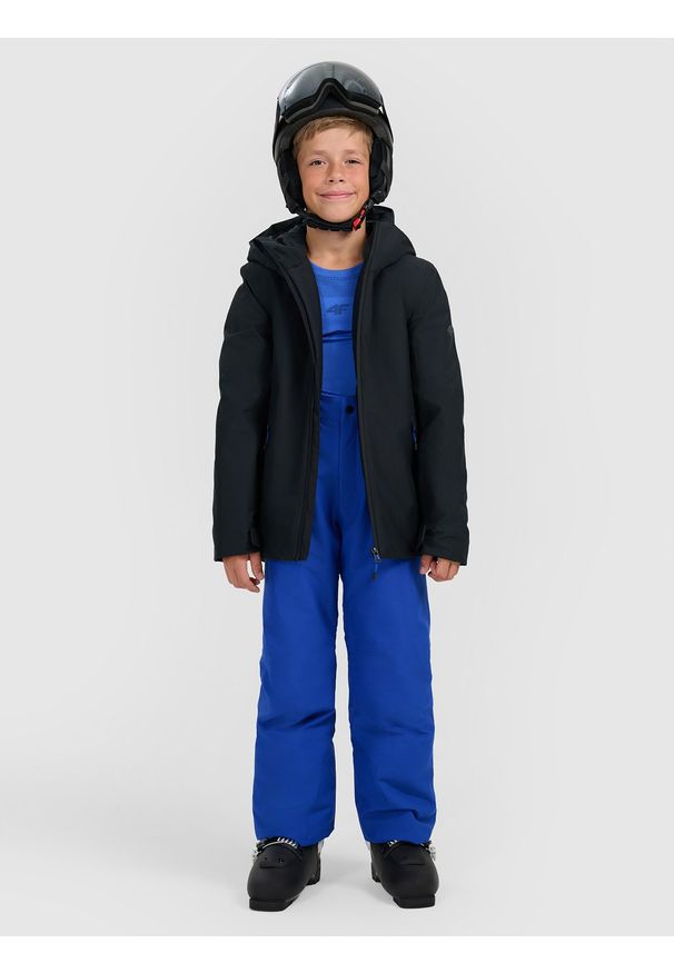 4f - 4F Kurtka narciarska membrana 5000 chłopięca - czarna 122 (6-7 lat). Kolor: czarny. Materiał: poliester, materiał. Wzór: gładki. Sezon: lato