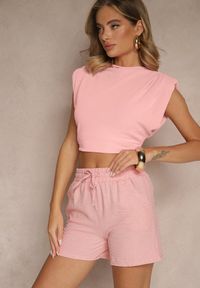 Renee - Różowe Szorty ze Sznurkiem Lirivee. Okazja: na co dzień. Kolor: różowy. Styl: casual