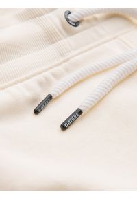 Ombre Clothing - Męskie spodnie dresowe z nogawką bez ściągacza - kremowe V11. Kolor: kremowy. Materiał: dresówka. Wzór: aplikacja. Styl: klasyczny, sportowy #8