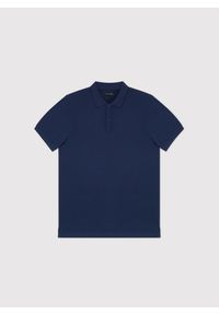 Pako Lorente - PAKO LORENTE - Granatowy gładki t-shirt polo. Okazja: na co dzień. Typ kołnierza: polo. Kolor: czarny, niebieski, biały. Materiał: bawełna. Wzór: gładki. Styl: casual #6