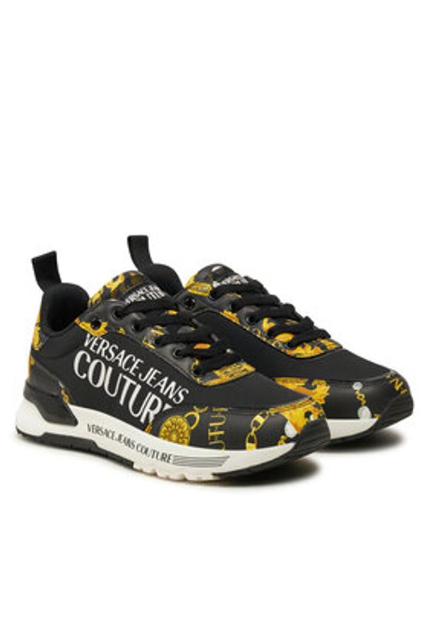 Versace Jeans Couture Sneakersy Dynamic 77VA3SA3 Czarny. Kolor: czarny. Materiał: skóra