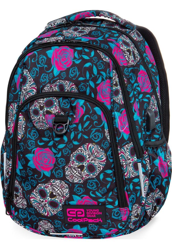 Coolpack Kuprinė CoolPack Strike USB Skulls & Roses B18049