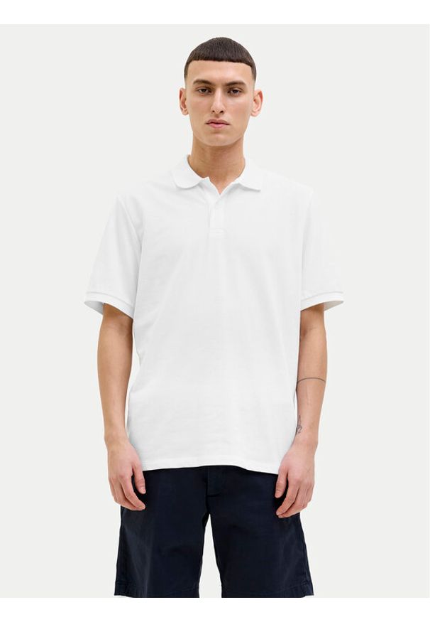 Jack & Jones - Jack&Jones Polo Kane 12270150 Biały Regular Fit. Typ kołnierza: polo. Kolor: biały. Materiał: bawełna