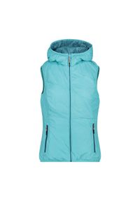Damska kamizelka z kapturem CMP Reverse. Typ kołnierza: kaptur. Kolor: niebieski. Sport: turystyka piesza #1