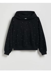 Reserved - Bluza z aplikacjami - czarny. Kolor: czarny. Materiał: bawełna, dzianina. Długość: krótkie. Wzór: aplikacja