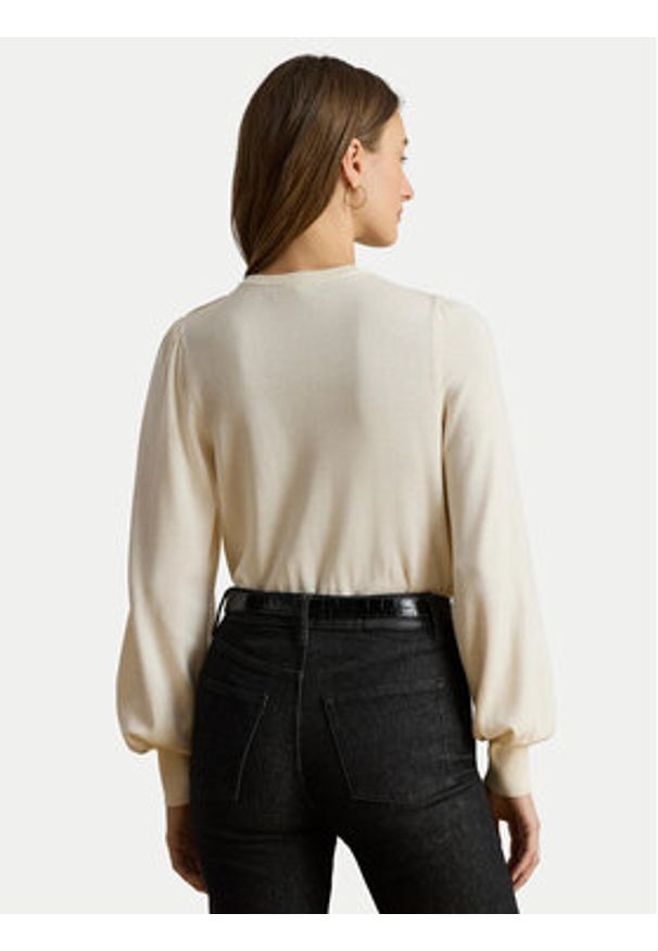 Lauren Ralph Lauren - LAUREN RALPH LAUREN Sweter 200980974002 Beżowy Relaxed Fit. Kolor: beżowy. Materiał: bawełna