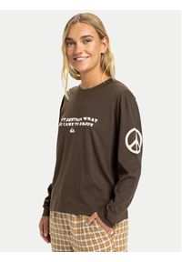 Quiksilver Bluzka Standard EQWZT03200 Brązowy Regular Fit. Kolor: brązowy. Materiał: bawełna #6