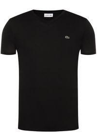 Lacoste T-Shirt TH6710 Czarny Regular Fit. Kolor: czarny. Materiał: bawełna