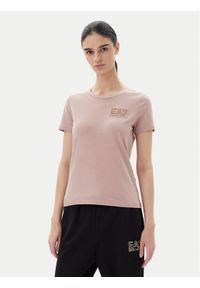 EA7 Emporio Armani T-Shirt 7W000492 AF10373 U4079 Różowy Regular Fit. Kolor: różowy. Materiał: bawełna