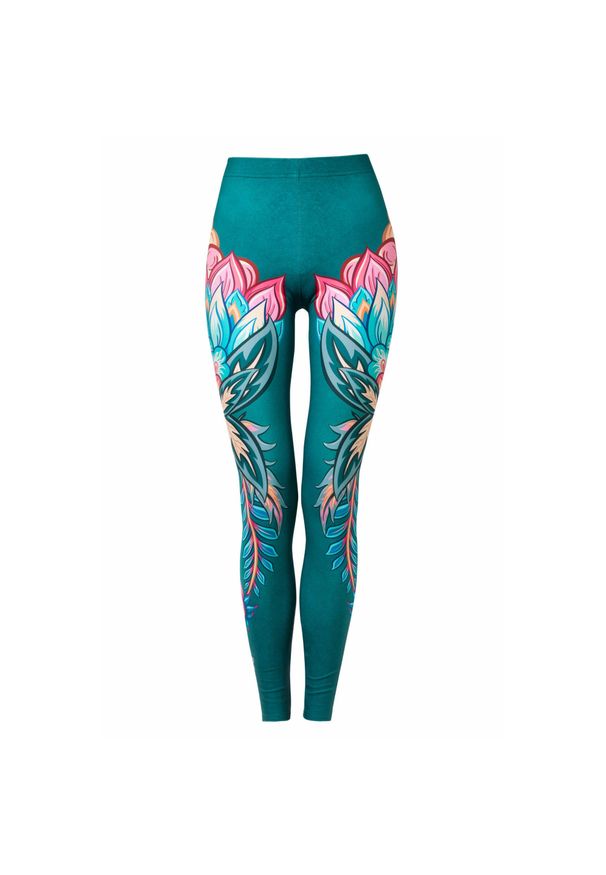 Legginsy sportowe damskie DEEP TRIP Flora. Kolor: zielony