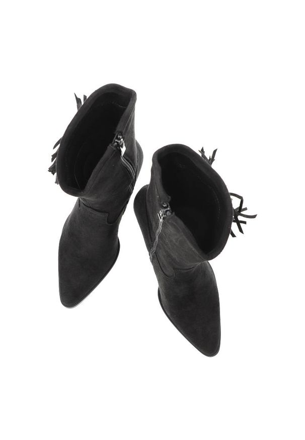 Czarne Botki S.Barski Damskie Modne Buty Na Obcasie. Okazja: na co dzień. Kolor: czarny. Materiał: materiał. Szerokość cholewki: normalna. Obcas: na obcasie. Styl: casual, boho, elegancki, street. Wysokość obcasa: średni