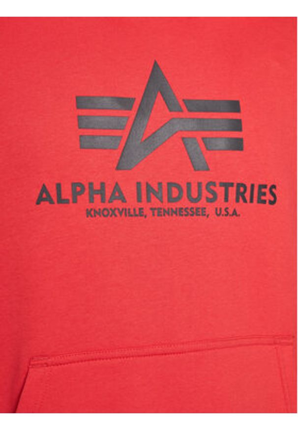 Alpha Industries Bluza Basic 178312 Czerwony Regular Fit. Kolor: czerwony. Materiał: bawełna