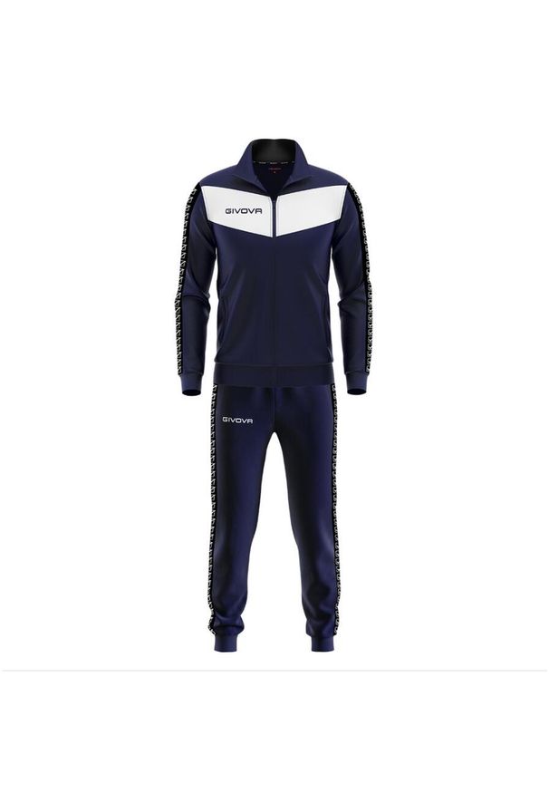 Givova Tuta Banda Visa dres z triacetatu, dwukolorowy, 4XL. Kolor: biały. Materiał: dresówka. Sport: piłka nożna