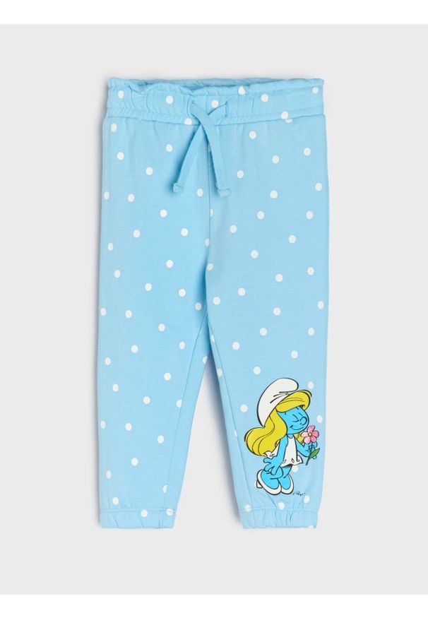 Sinsay - Spodnie jogger The Smurfs - niebieski. Kolor: niebieski