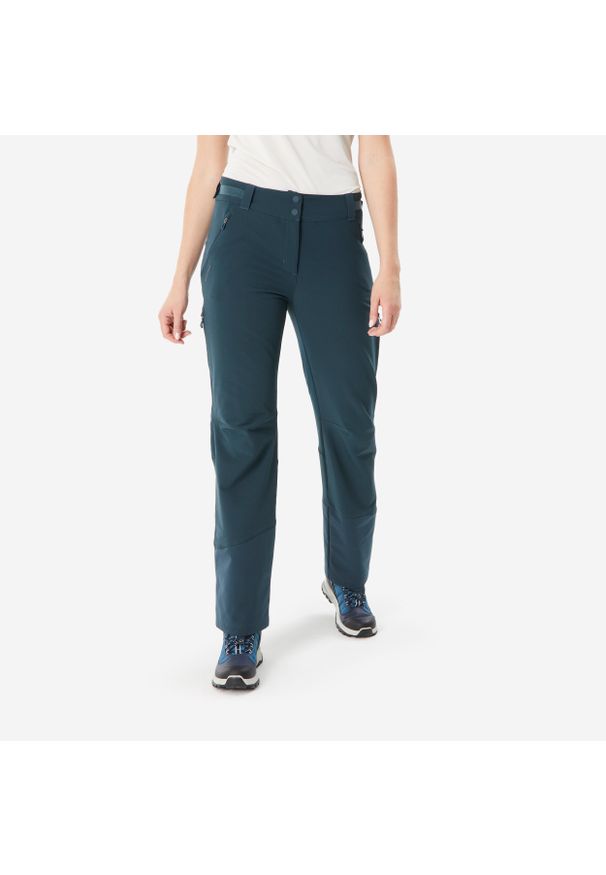 quechua - Spodnie turystyczne damskie Quechua SH500 Warm. Kolor: wielokolorowy, niebieski, zielony. Materiał: materiał. Sezon: zima